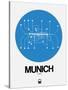 Munich Blue Subway Map-NaxArt-Stretched Canvas