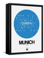 Munich Blue Subway Map-NaxArt-Framed Stretched Canvas