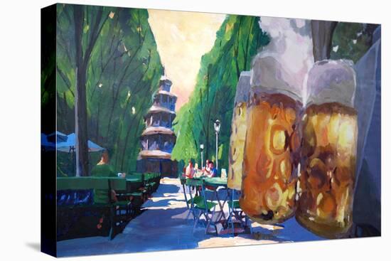 Munich Chinese Tower Beergarden in English Garden-Markus Bleichner-Stretched Canvas