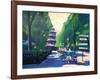 Munich Chinese Tower Beergarden with Signpost-Markus Bleichner-Framed Art Print