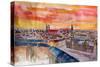 Munich City Center View From St Peter-Markus Bleichner-Stretched Canvas