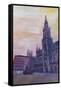 Munich City Hall and St Marys Place-Markus Bleichner-Framed Stretched Canvas