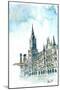 Munich City Hall with Church of Our Lady-Markus Bleichner-Mounted Art Print