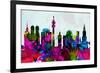 Munich City Skyline-NaxArt-Framed Art Print