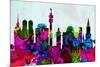 Munich City Skyline-NaxArt-Mounted Art Print