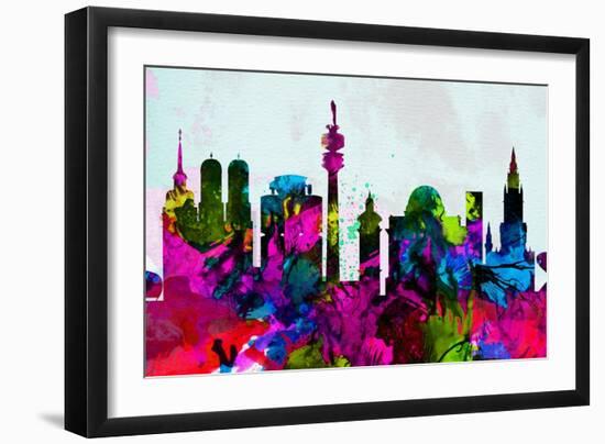 Munich City Skyline-NaxArt-Framed Art Print