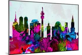 Munich City Skyline-NaxArt-Mounted Art Print