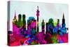 Munich City Skyline-NaxArt-Stretched Canvas