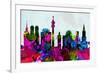 Munich City Skyline-NaxArt-Framed Premium Giclee Print