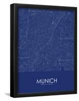 Munich, Germany Blue Map-null-Framed Poster