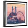 Munich Germany Vanilla Sky Morning With Ferris Wheel-M. Bleichner-Framed Art Print