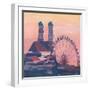 Munich Germany Vanilla Sky Morning With Ferris Wheel-M. Bleichner-Framed Art Print