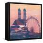 Munich Germany Vanilla Sky Morning With Ferris Wheel-M. Bleichner-Framed Stretched Canvas