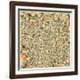 Munich Map-Jazzberry Blue-Framed Art Print