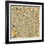 Munich Map-Jazzberry Blue-Framed Art Print