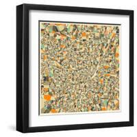 Munich Map-Jazzberry Blue-Framed Art Print