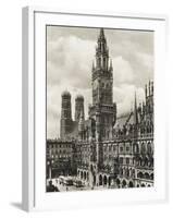 Munich - Neue Rathaus (New Town Hall) and Cathedral-null-Framed Photographic Print