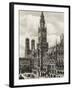 Munich - Neue Rathaus (New Town Hall) and Cathedral-null-Framed Photographic Print