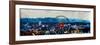 Munich Oktoberfest Panorama with Alps and Giant Wheel-Markus Bleichner-Framed Art Print