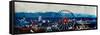 Munich Oktoberfest Panorama with Alps and Giant Wheel-Markus Bleichner-Framed Stretched Canvas