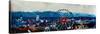 Munich Oktoberfest Panorama with Alps and Giant Wheel-Markus Bleichner-Stretched Canvas