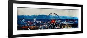 Munich Oktoberfest Panorama with Alps and Giant Wheel-Markus Bleichner-Framed Art Print