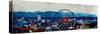 Munich Oktoberfest Panorama with Alps and Giant Wheel-Markus Bleichner-Stretched Canvas