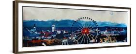 Munich Oktoberfest Panorama with Alps and Giant Wheel-Markus Bleichner-Framed Premium Giclee Print