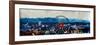 Munich Oktoberfest Panorama with Alps and Giant Wheel-Markus Bleichner-Framed Premium Giclee Print