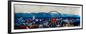 Munich Oktoberfest Panorama with Alps and Giant Wheel-Markus Bleichner-Framed Premium Giclee Print