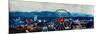 Munich Oktoberfest Panorama with Alps and Giant Wheel-Markus Bleichner-Mounted Premium Giclee Print