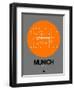 Munich Orange Subway Map-NaxArt-Framed Premium Giclee Print