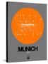 Munich Orange Subway Map-NaxArt-Stretched Canvas