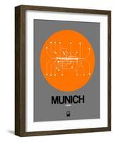 Munich Orange Subway Map-NaxArt-Framed Art Print