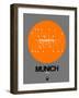 Munich Orange Subway Map-NaxArt-Framed Art Print