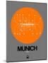 Munich Orange Subway Map-NaxArt-Mounted Art Print