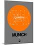 Munich Orange Subway Map-NaxArt-Mounted Art Print