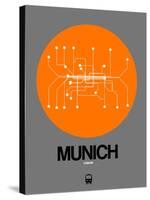 Munich Orange Subway Map-NaxArt-Stretched Canvas