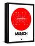 Munich Red Subway Map-NaxArt-Framed Stretched Canvas