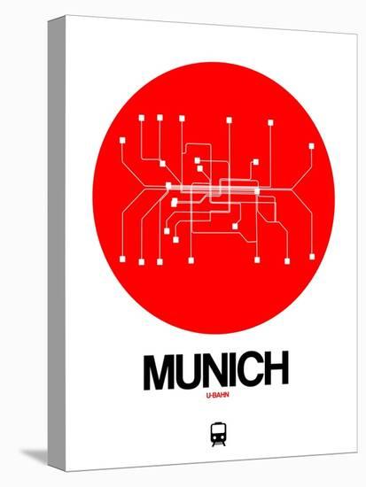 Munich Red Subway Map-NaxArt-Stretched Canvas
