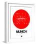 Munich Red Subway Map-NaxArt-Framed Art Print