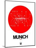 Munich Red Subway Map-NaxArt-Mounted Art Print