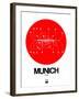 Munich Red Subway Map-NaxArt-Framed Art Print