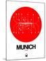 Munich Red Subway Map-NaxArt-Mounted Art Print
