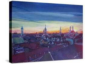 Munich Rooftop View At Sunset-Markus Bleichner-Stretched Canvas