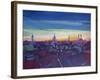 Munich Rooftop View At Sunset-Markus Bleichner-Framed Art Print