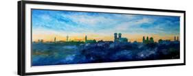 Munich Skyline at Dusk-Markus Bleichner-Framed Premium Giclee Print