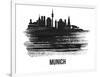 Munich Skyline Brush Stroke - Black II-NaxArt-Framed Art Print