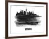 Munich Skyline Brush Stroke - Black II-NaxArt-Framed Art Print