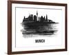 Munich Skyline Brush Stroke - Black II-NaxArt-Framed Art Print